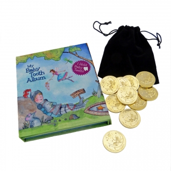 Tooth Fairy Gold Coin Gift Set in blue